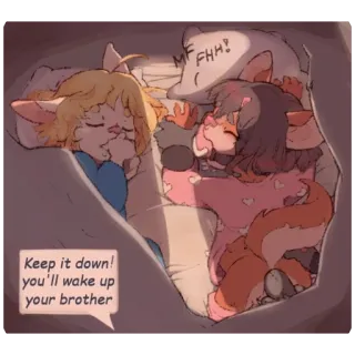 🫥 Keep it down! you'll wake up your brother telegram sticker
