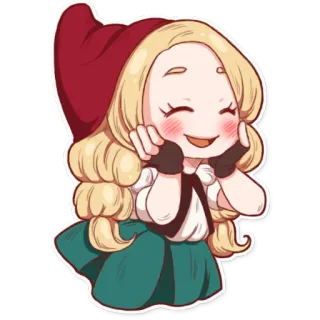 😊 sticker, cartoon, süß, mädchen, rotkäppchen, chibi, blond whatsapp sticker