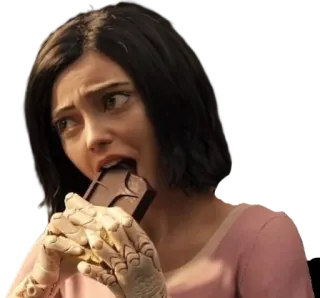 🤔 Alita Alita: Battle Angel filme, cyborg, battle angel, alita, mangá, ficção científica whatsapp sticker