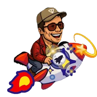 🚀 จรวด, พระจันทร์, ดาว, ผู้ชาย, หมวก, แว่นกันแดด, อวกาศ telegram sticker