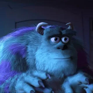 🕺 Sullivan Monsters, Inc. Monster, blaues Fell, Sulley, flauschig, Hörner telegram sticker