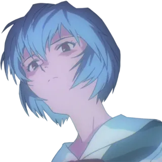 😐 Rei Ayanami Neon Genesis Evangelion Anime, Rei Ayanami, Neon Genesis Evangelion, cabelo azul, garota anime whatsapp sticker