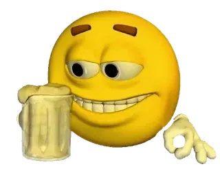 😀 Эмодзи, Смайлик, Мем, Пьющий, ОК, Пиво telegram sticker