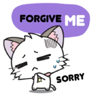 😑 FORGIVE ME SORRY desculpa, perdão, gato, fofo, implorando, desculpa whatsapp sticker