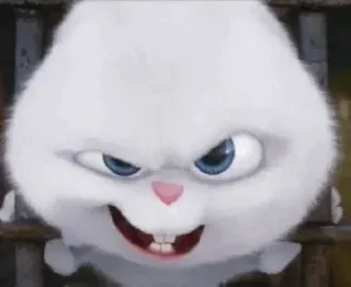 🍭 Snowball The Secret Life of Pets Hase, Kaninchen, niedlich, Tier, Haustier, Snowball, Pets, Cartoon telegram sticker