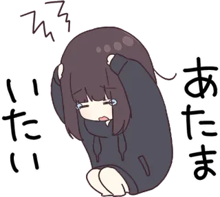 😱 いたい
あたま 애니메이션, 슬픈, 감정적인, 우는, 두통 whatsapp sticker