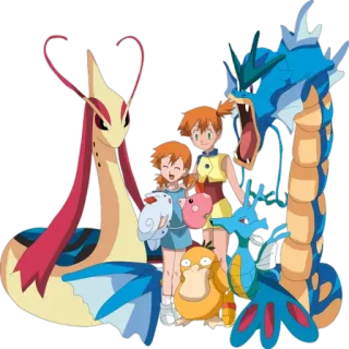 👭 Misty Pokemon покемон, аниме, мультфильм, мисти, гиарадос, тогепи, псайдак, милотик telegram sticker