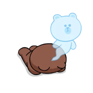 👻 oso, fantasma, dibujos animados, lindo, animal, kawaii whatsapp sticker