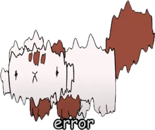 🤯 error cat, error, glitch, distorted, animal, cartoon telegram sticker