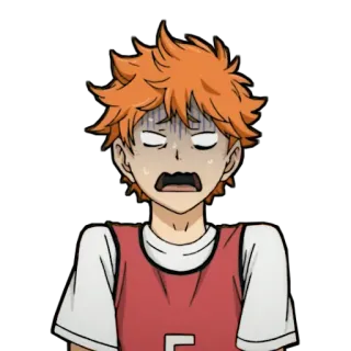 😱 Hinata Shoyo Haikyu!! Аниме, Haikyuu, Хината Шоё, Шоё, испуганный, в шоке, Мультфильм telegram sticker