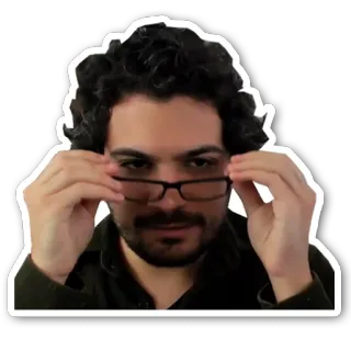 😐 Person, Mann, Brille, schauen, Porträt, Sticker telegram sticker