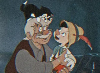 🧃 Pinocchio Pinocchio, Geppetto, Disney, cartoon, family, puppet whatsapp sticker