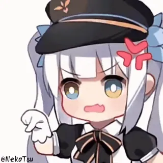 🥺 animé, en colère, fille, chibi, mignon whatsapp sticker