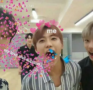 💛 me, my love and support любовь, поддержка, мем, сердечки, бабочки, дружба whatsapp sticker