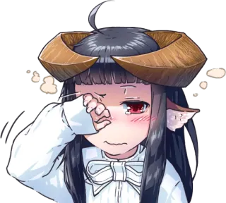 😪 アニメ, 女の子, 泣く, 角, 悲しい telegram sticker