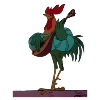 🐔 Alan-a-Dale Robin Hood chicken, cartoon, disney, robin hood, character, alan-a-dale, singer, bard whatsapp sticker