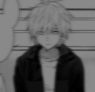 🖤 Anime, Manga, Emo, Triste, Ragazzo, Arte digitale, Illustrazione telegram sticker