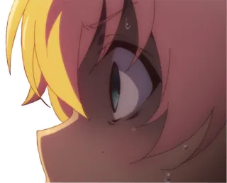 😨 Anime, Occhio, Primo piano, Preoccupato, Sudore whatsapp sticker