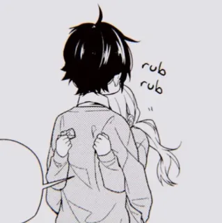 🎵 rub rub 动漫, 卡通, 爱, 情侣, 拥抱, 可爱 whatsapp sticker
