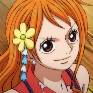 😊 Nami One Piece 动漫, 海贼王, 娜美, 女性, 橙色头发 telegram sticker