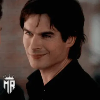 🎭 Damon Salvatore The Vampire Diaries vampire, smirk, tv show, drama, supernatural telegram sticker