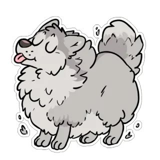 ☁️ hond, schattig, fluffy, dier, huisdier, cartoon telegram sticker