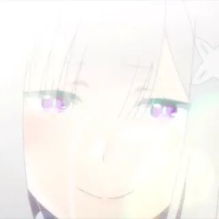 🤍 Emilia Re:Zero anime, emilia, re zero, sorridente, carino telegram sticker