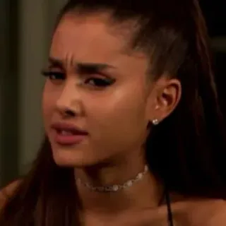 🍼 Ariana Grande celebrity, pop singer, face, meme, reaction, woman telegram sticker