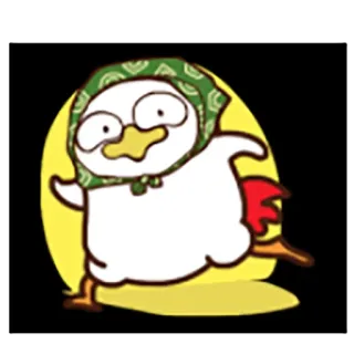 🏃 Cartoon, Ente, Süß, Tier, Rennen, Kopftuch telegram sticker