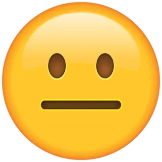 😐 emoji, expressionless, yellow, face, neutral, mood telegram sticker