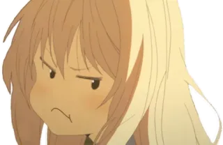 🙂 anime, ragazza, arrabbiata, accigliata telegram sticker