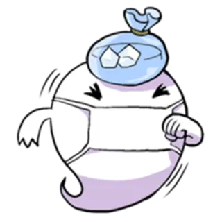 😷 cartoon, spook, ijspak, ziek, ziek, monster telegram sticker