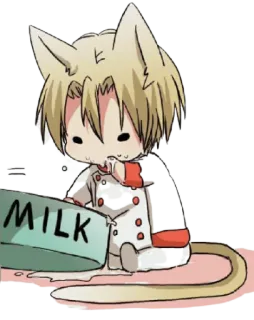 😋 MILK Anime, Chat, Chibi, Lait, Mignon, Kawaii whatsapp sticker
