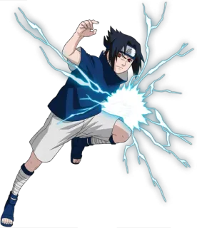 ⚡ Sasuke Naruto anime, rayo, ninja, lucha, personaje telegram sticker