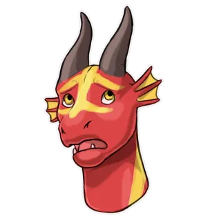 😨 Drache, Cartoon, Traurig, Sticker, Fantasy, Figur whatsapp sticker