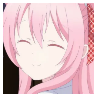 🏩 anime, różowe włosy, uśmiechnięta, słodka, dziewczyna whatsapp sticker