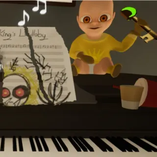 😺 The Baby in Yellow King's Lullaby Terror, Bebê, Amarelo, Maligno, Assustador, Jogo, Canção de ninar, Violento telegram sticker
