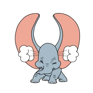 😡 Dumbo cartoon, elephant, dumbo, disney, flying elephant, cute telegram sticker