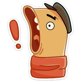 😳 卡通, 感叹号, 角色, 生气, 震惊, 惊讶 telegram sticker