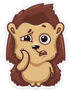 😕 hedgehog, animal, cartoon, sticker, cute telegram sticker