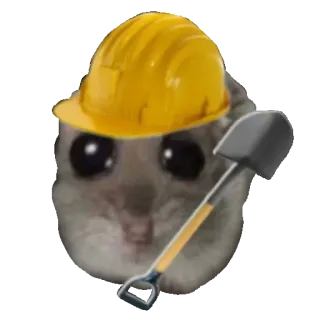 ⛑ Momo the flying squirrel momo, flying squirrel, construction worker, hard hat, shovel, worker, cute, meme telegram sticker