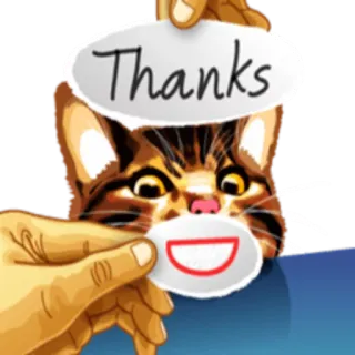 ☺️ Thanks кот, спасибо, котенок, милый, животное whatsapp sticker