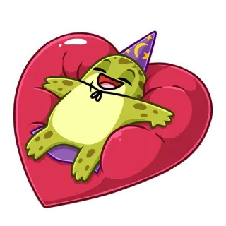 ❤️ turtle, wizard, pillow, cartoon, relaxing, cute telegram sticker