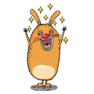 ✨ coniglio, coniglietto, felice, cartone animato, festa, carino, allegro whatsapp sticker