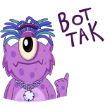 💵 Monster, Lila, Einäugig, Cartoon, Beleidigung telegram sticker