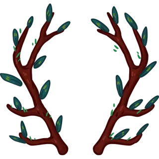 🌱 antlers, branches, leaves, nature, decoration telegram sticker