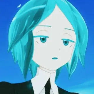 😕 Phosphophyllite Land of the Lustrous 动漫, 磷叶石, 宝石之国, 角色, 蓝发, 漫画 telegram sticker