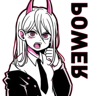 POWER #CHAINSAWMAN @Anak_kucing_stiker whatsapp stickers