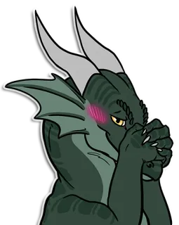 😊 dragão, fantasia, tímido, corado, fofo, antropomórfico telegram sticker