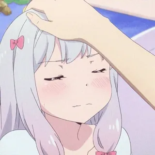 🤗 anime, girl, head pat, cute, kawaii telegram sticker
